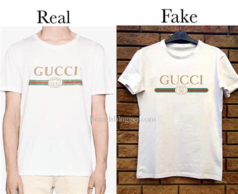 gucci logo t shirt fake vs real|authentic gucci clothing tags.